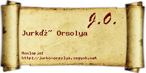 Jurkó Orsolya névjegykártya